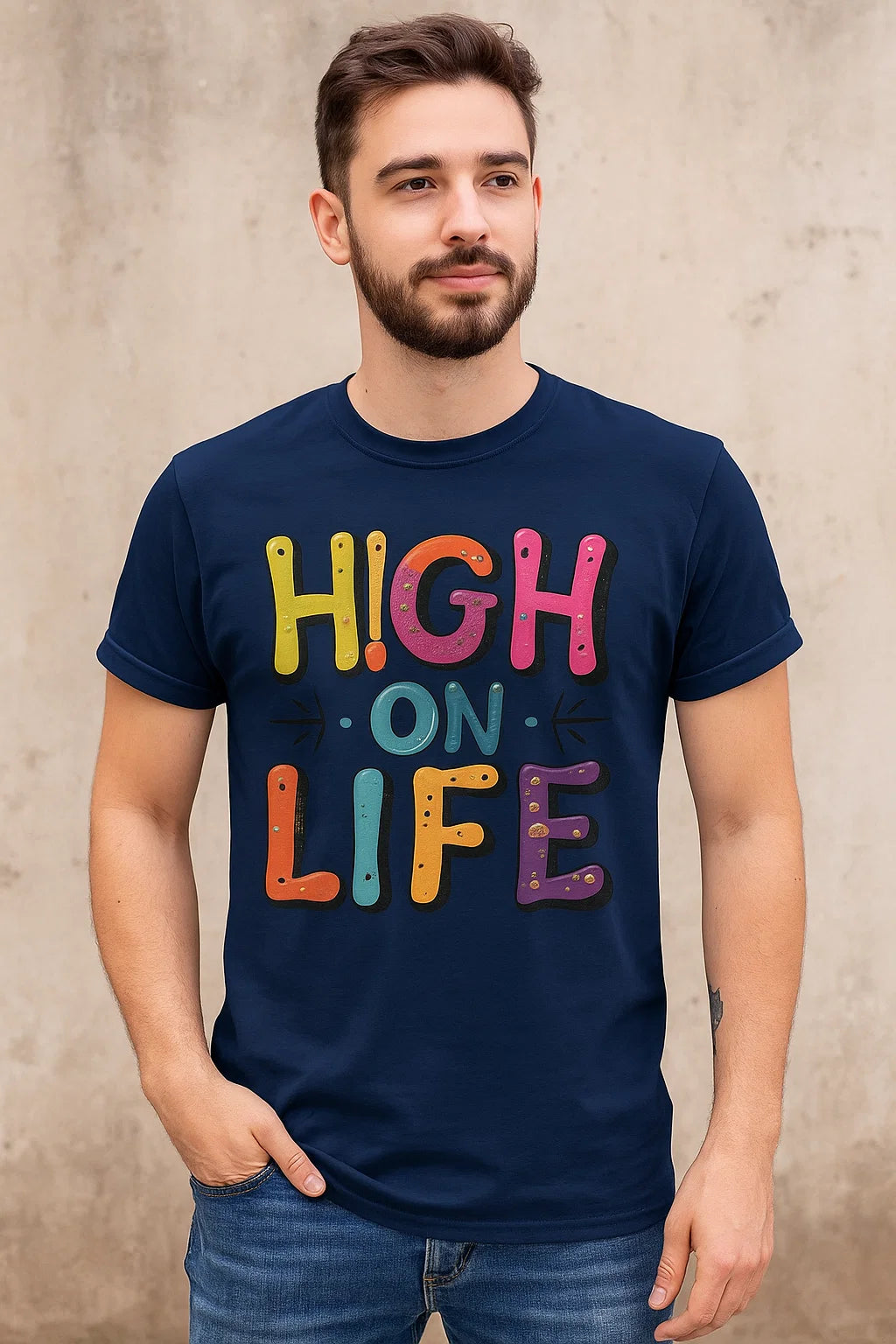 HIGH ON LIFE Graphic T-Shirt – Bold, Playful Streetwear for the Gen Z Mood