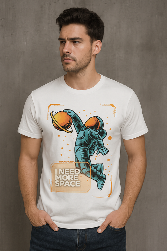‘I NEED MORE SPACE’ Astronaut Graphic T-Shirt – Streetwear for Dreamers & Rule-Breakers