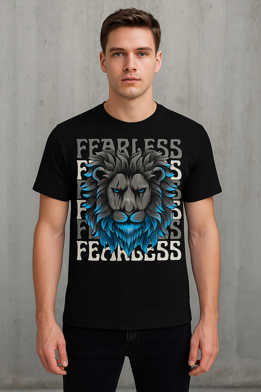 FEARLESS Lion Graphic T-Shirt for Gen Z – Unisex Streetwear Tee