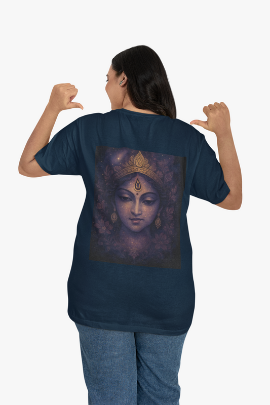 Meditation Goddess Durga Graphic T-Shirt for Women | Spiritual Calm Streetwear | Printed Tee