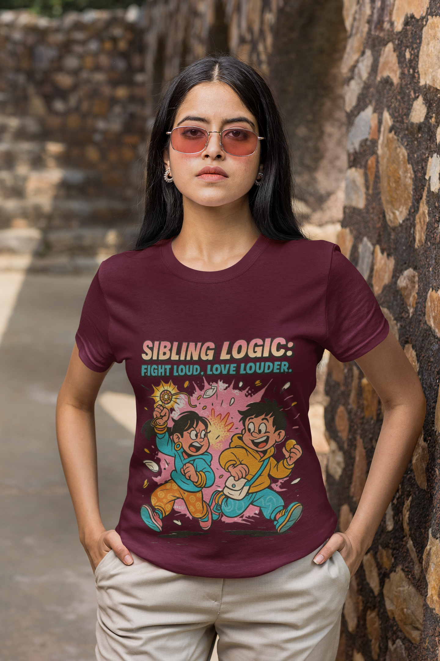 Sibling Logic Tee – “Fight Loud, Love Louder” | Chalaki Rakhi Drop Limited Edition