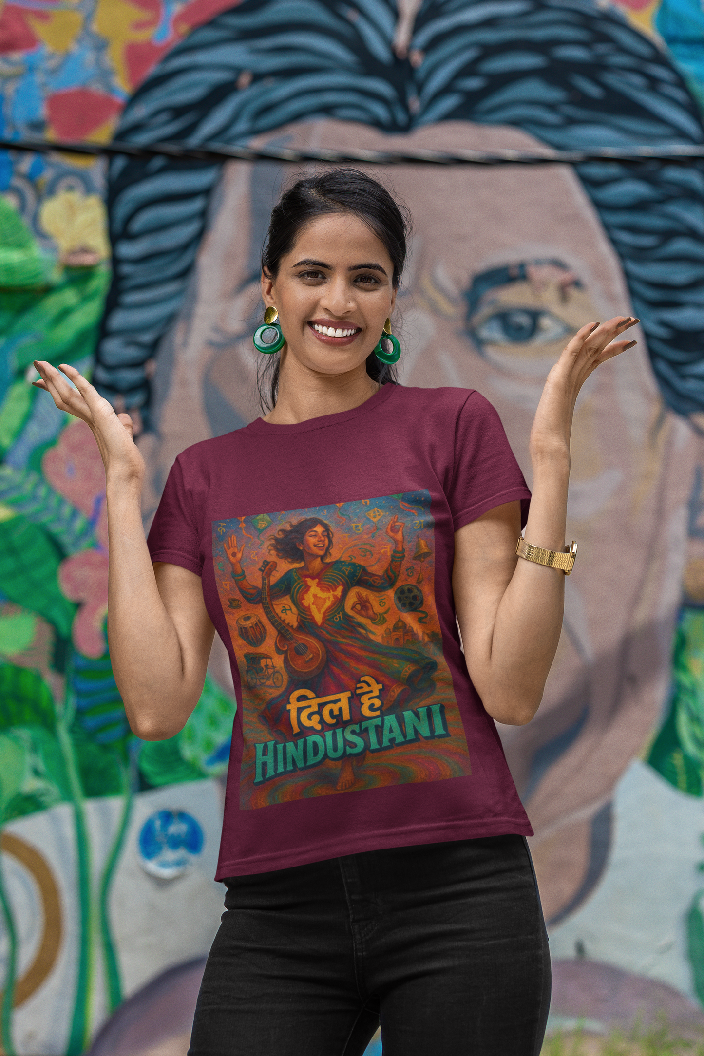 Dil Hai Hindustani – Limited Edition Indian Culture Art T-Shirt | Vibrant Desi Streetwear