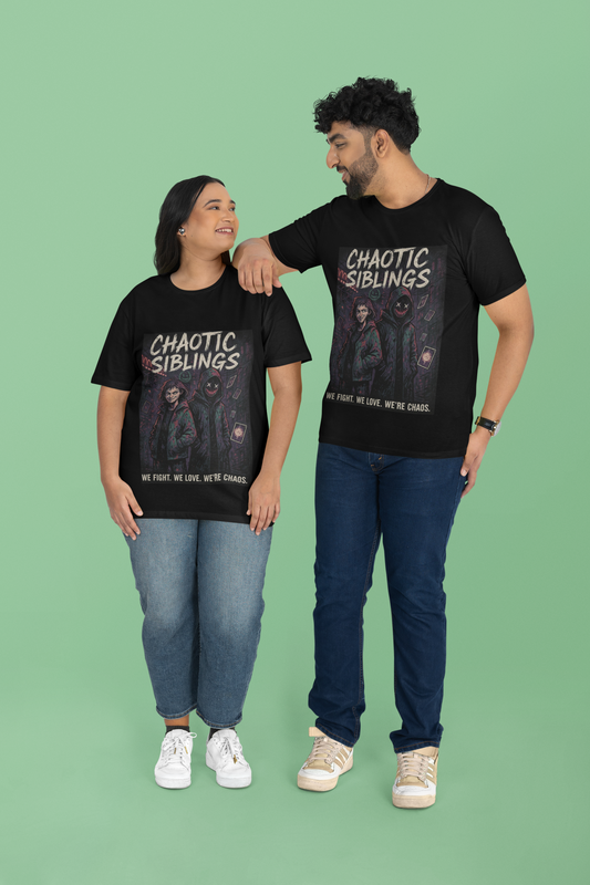 “Chaotic Siblings” Graphic Tee — a dark, electric drop from Chalaki’s Rakhi Limited Edition