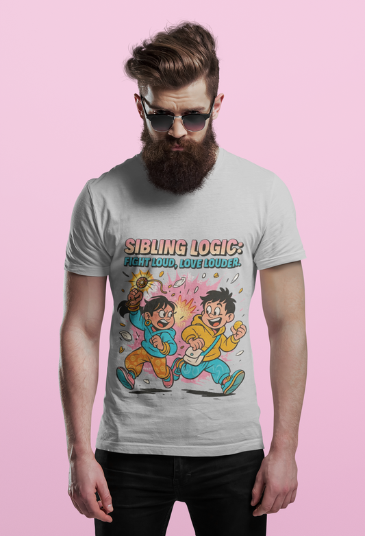 Sibling Logic Tee – “Fight Loud, Love Louder” | Chalaki Rakhi Drop Limited Edition