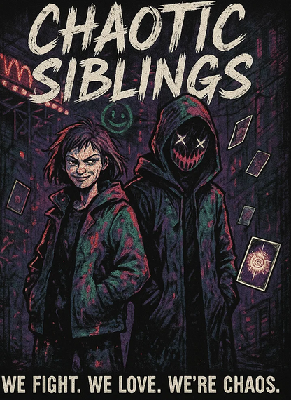 “Chaotic Siblings” Graphic Tee — a dark, electric drop from Chalaki’s Rakhi Limited Edition