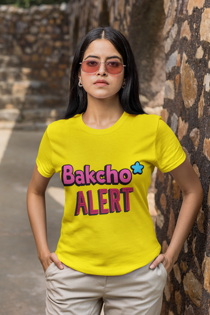 Unisex Graphic T-Shirt – Bakchod Alert | Bold Gen Z Streetwear Tee