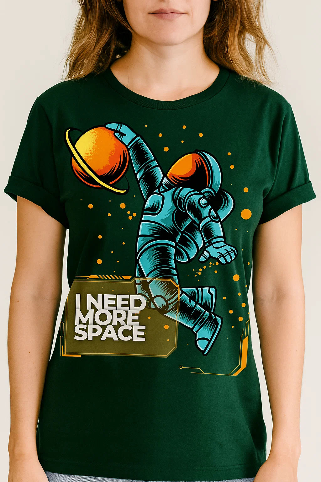 ‘I NEED MORE SPACE’ Astronaut Graphic T-Shirt – Streetwear for Dreamers & Rule-Breakers