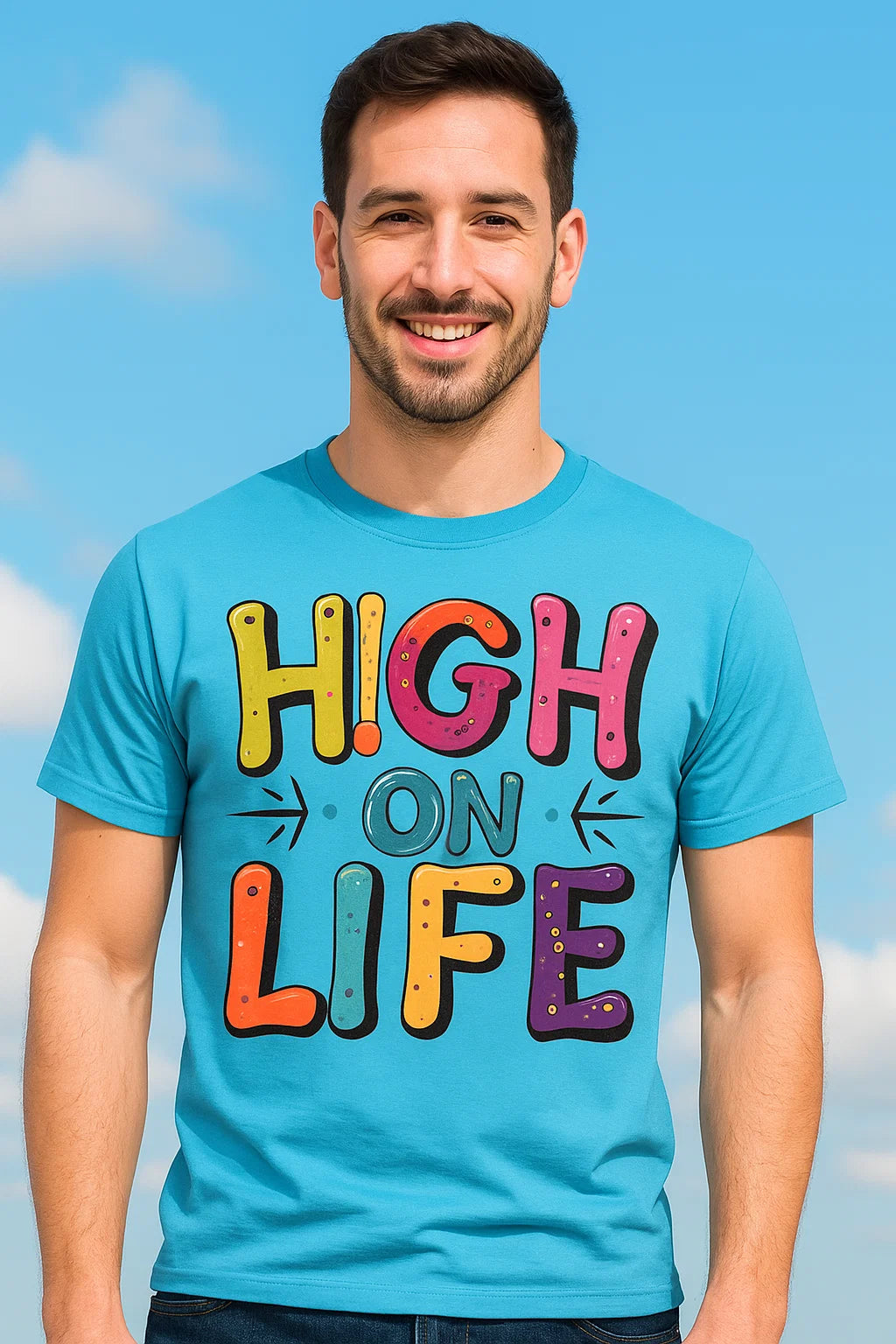 HIGH ON LIFE Graphic T-Shirt – Bold, Playful Streetwear for the Gen Z Mood