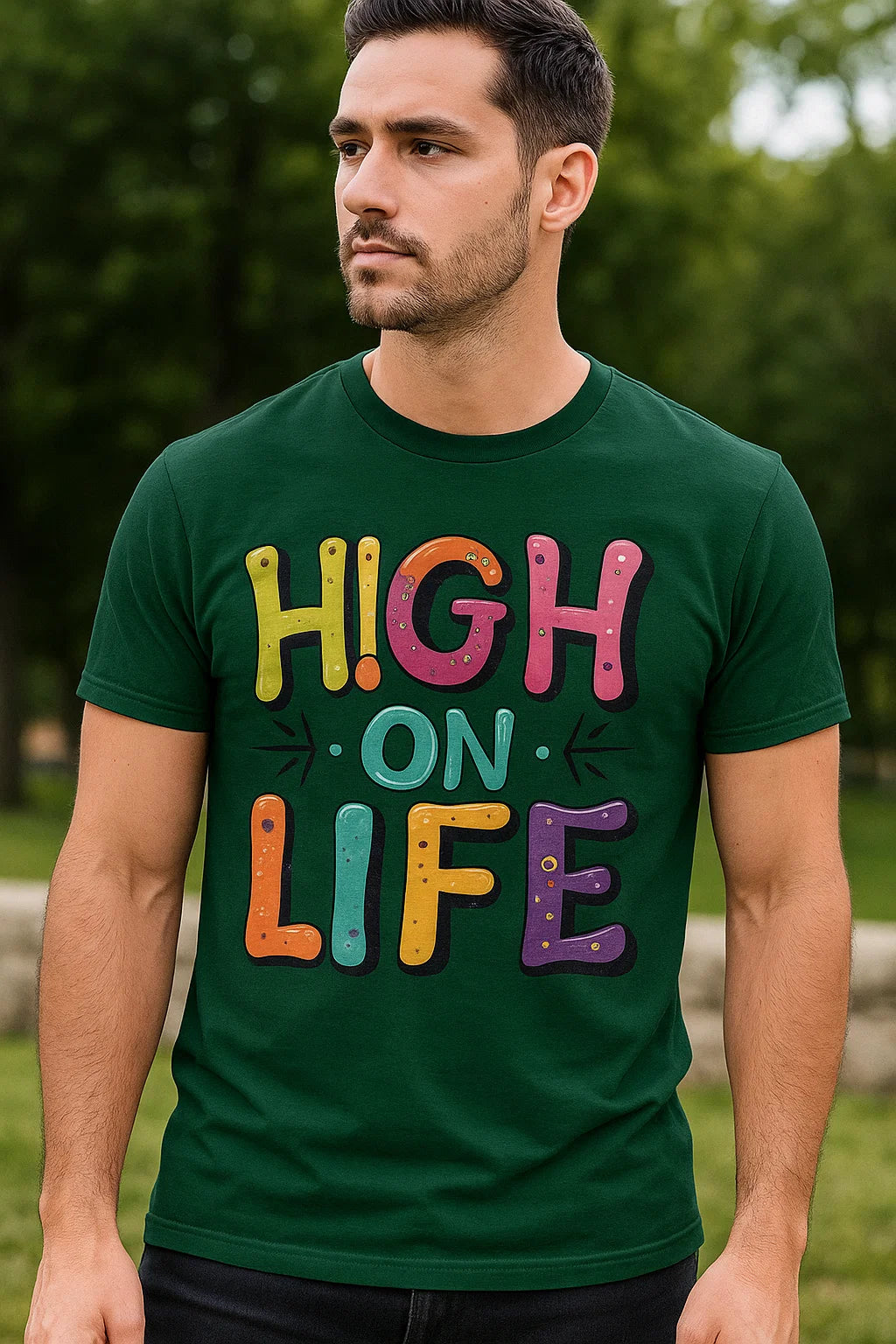 HIGH ON LIFE Graphic T-Shirt – Bold, Playful Streetwear for the Gen Z Mood