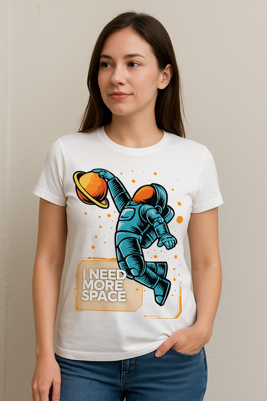 ‘I NEED MORE SPACE’ Astronaut Graphic T-Shirt – Streetwear for Dreamers & Rule-Breakers