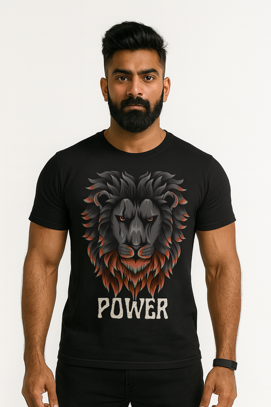 POWER Lion Graphic T-Shirt – Unisex Tee | Gen Z Streetwear India