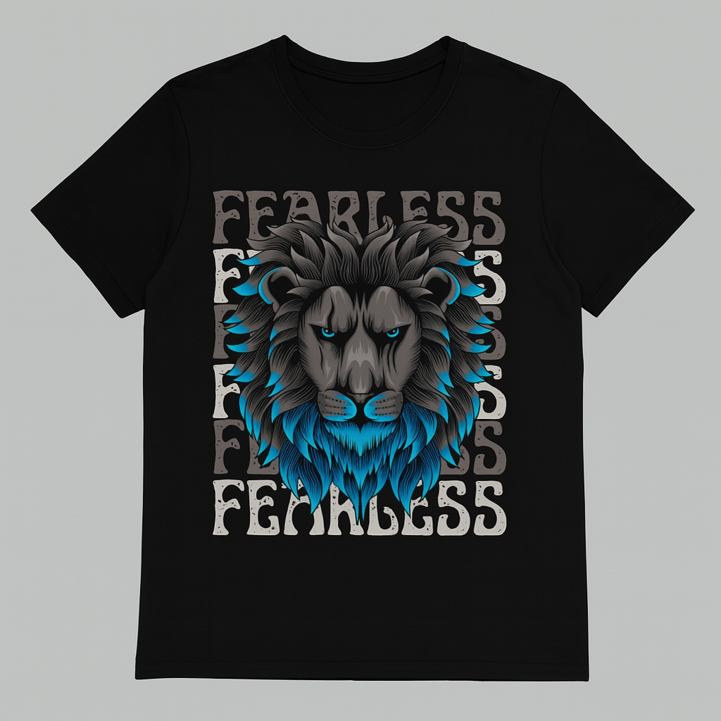 FEARLESS Lion Graphic T-Shirt for Gen Z – Unisex Streetwear Tee