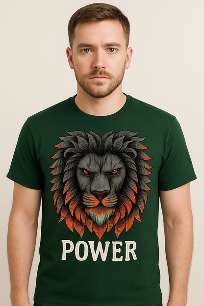 POWER Lion Graphic T-Shirt – Unisex Tee | Gen Z Streetwear India