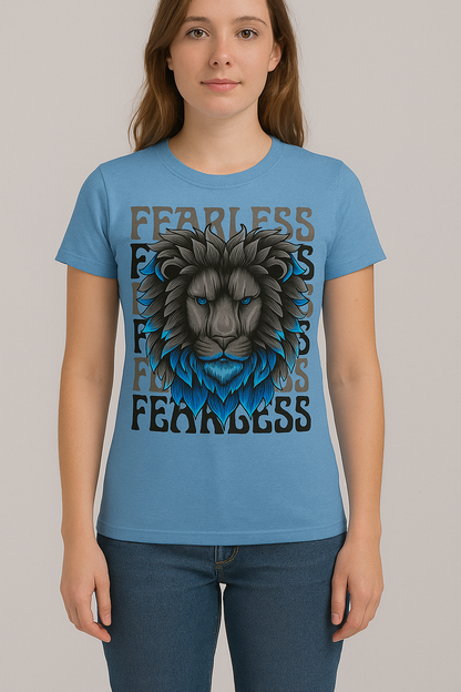 FEARLESS Lion Graphic T-Shirt for Gen Z – Unisex Streetwear Tee