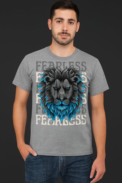 FEARLESS Lion Graphic T-Shirt for Gen Z – Unisex Streetwear Tee