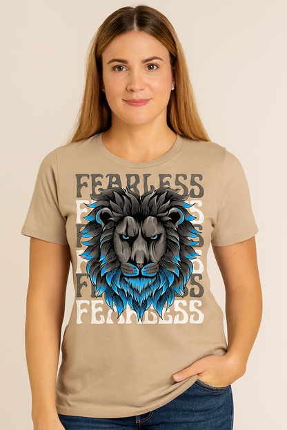 FEARLESS Lion Graphic T-Shirt for Gen Z – Unisex Streetwear Tee