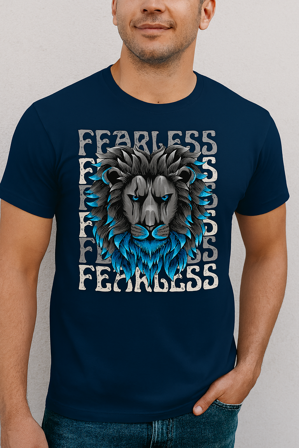 FEARLESS Lion Graphic T-Shirt for Gen Z – Unisex Streetwear Tee