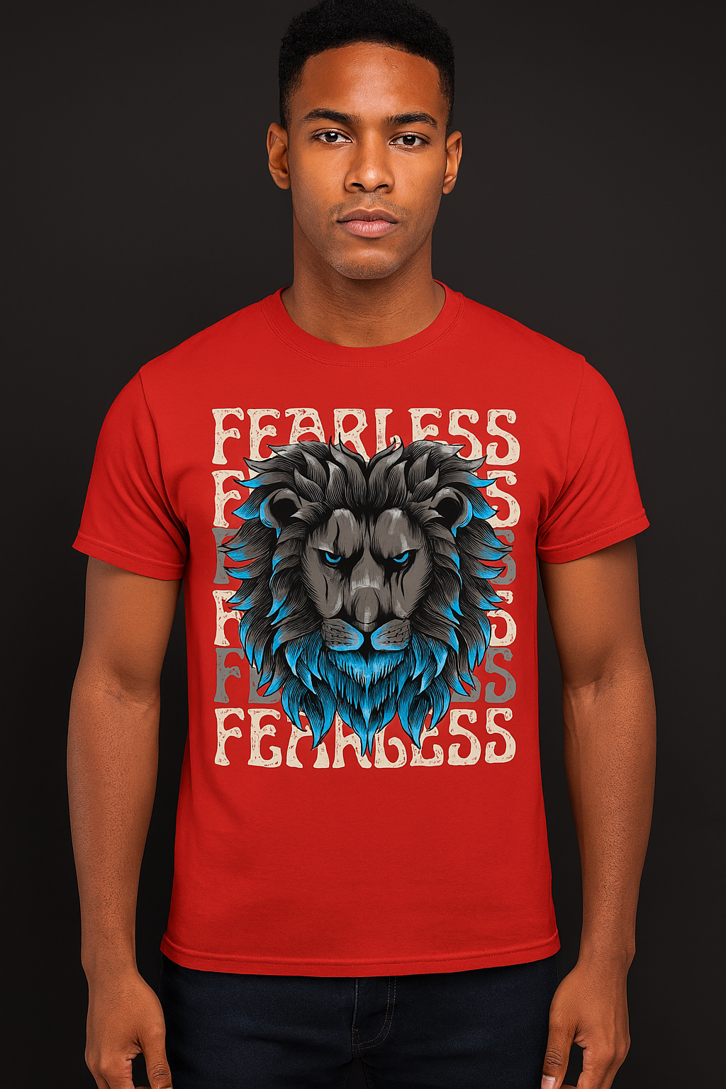 FEARLESS Lion Graphic T-Shirt for Gen Z – Unisex Streetwear Tee