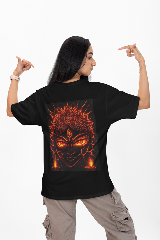 Angry Goddess Graphic T-Shirt for Women printed back | Fierce Divine Streetwear |  Printed Tee"