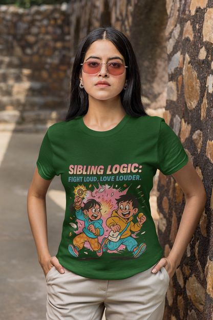 Sibling Logic Tee – “Fight Loud, Love Louder” | Chalaki Rakhi Drop Limited Edition