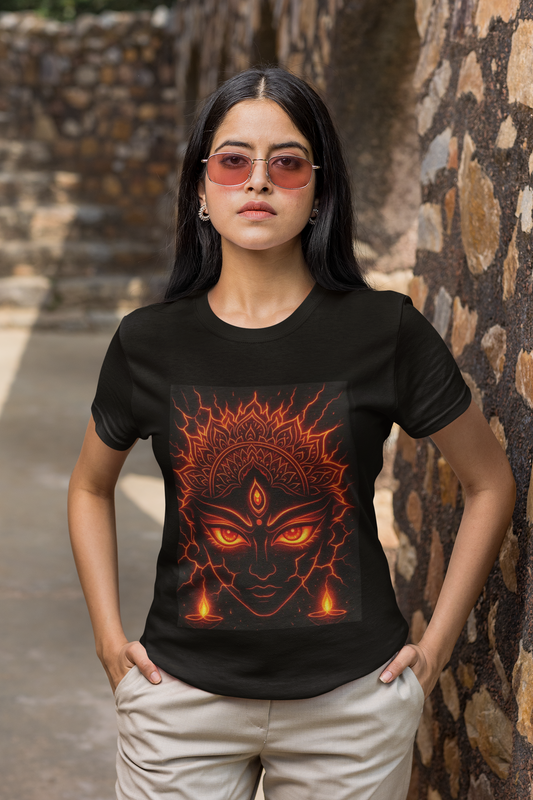 Angry Goddess Graphic T-Shirt for Women | Fierce Divine Streetwear | Printed Tee