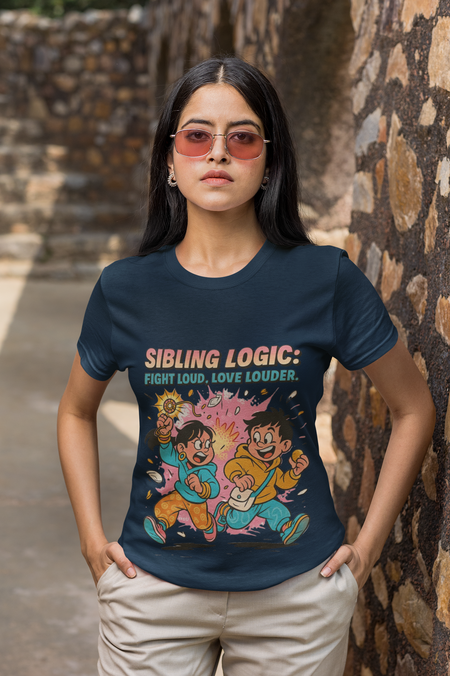 Sibling Logic Tee – “Fight Loud, Love Louder” | Chalaki Rakhi Drop Limited Edition