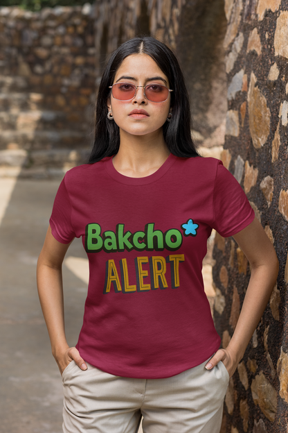 Unisex Graphic T-Shirt – Bakchod Alert | Bold Gen Z Streetwear Tee