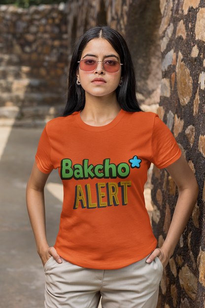 Unisex Graphic T-Shirt – Bakchod Alert | Bold Gen Z Streetwear Tee