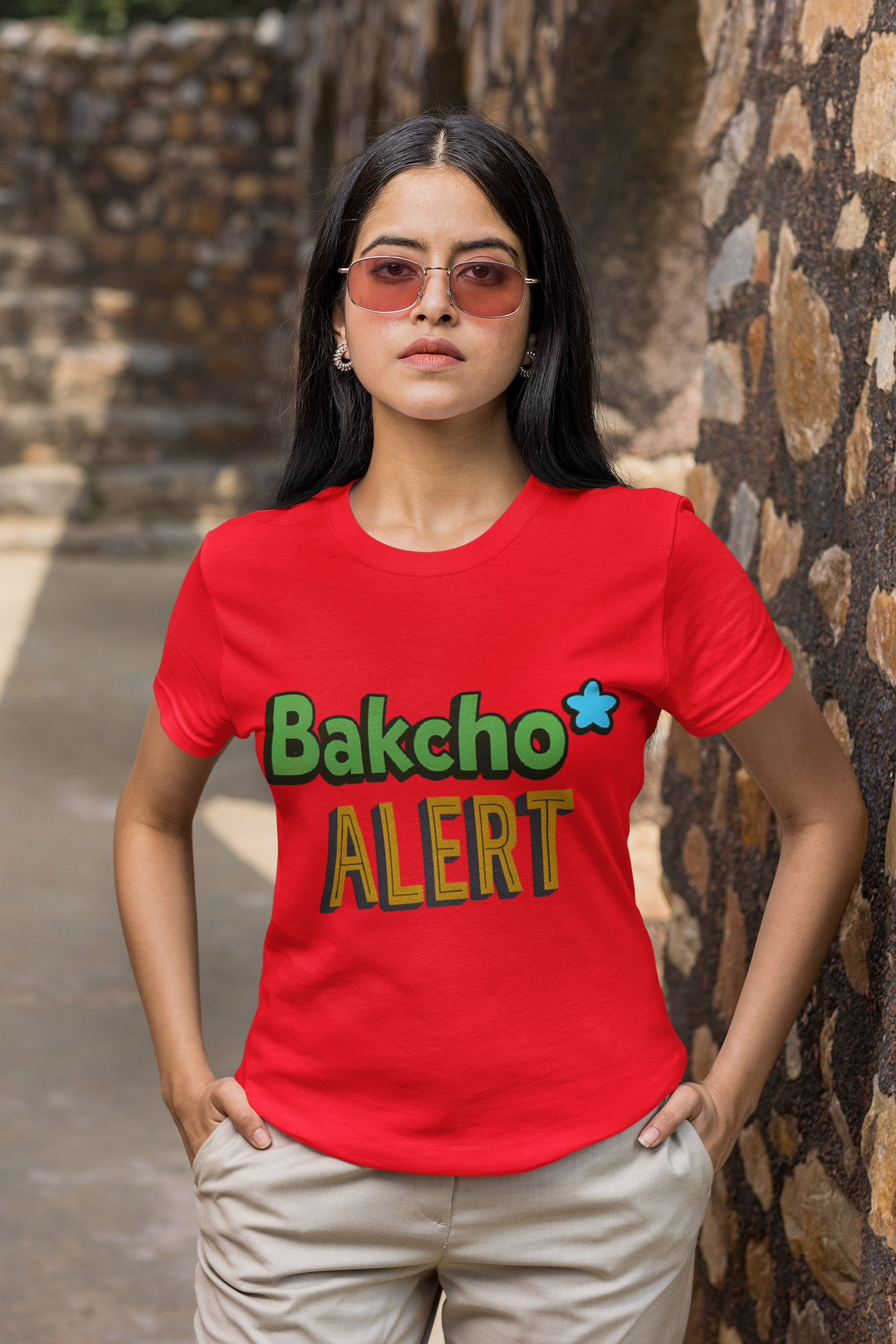 Unisex Graphic T-Shirt – Bakchod Alert | Bold Gen Z Streetwear Tee