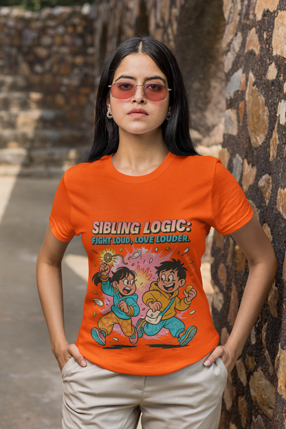 Sibling Logic Tee – “Fight Loud, Love Louder” | Chalaki Rakhi Drop Limited Edition