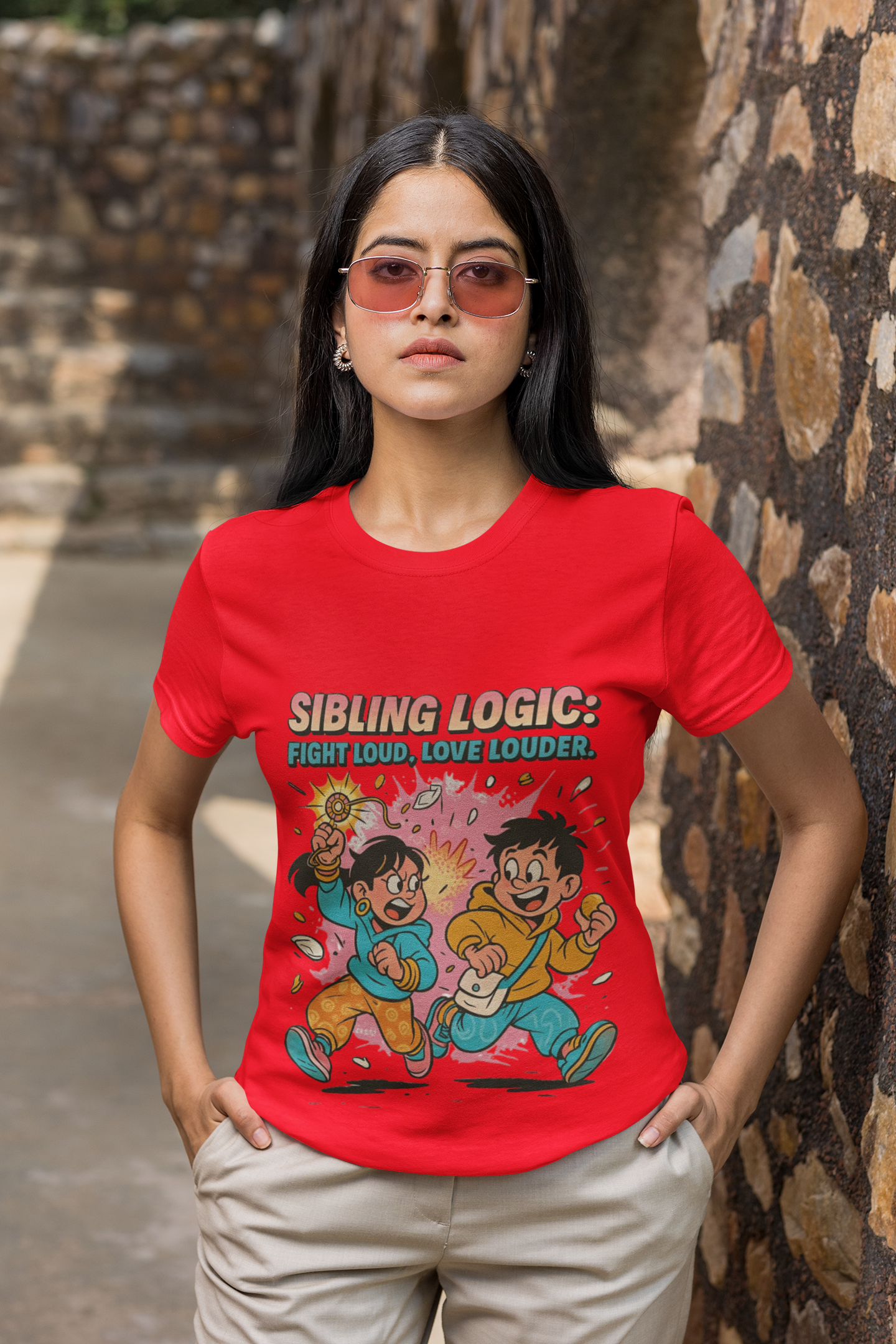 Sibling Logic Tee – “Fight Loud, Love Louder” | Chalaki Rakhi Drop Limited Edition
