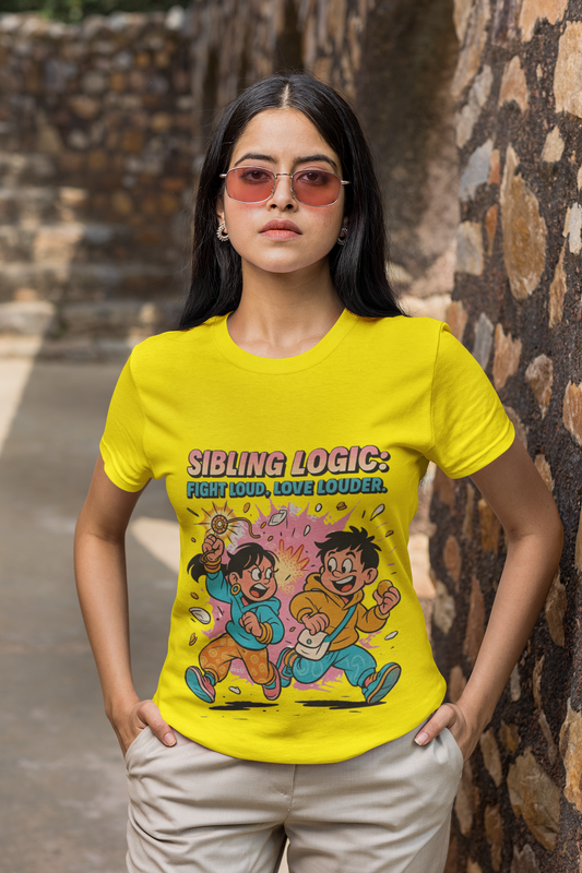 Sibling Logic Tee – “Fight Loud, Love Louder” | Chalaki Rakhi Drop Limited Edition