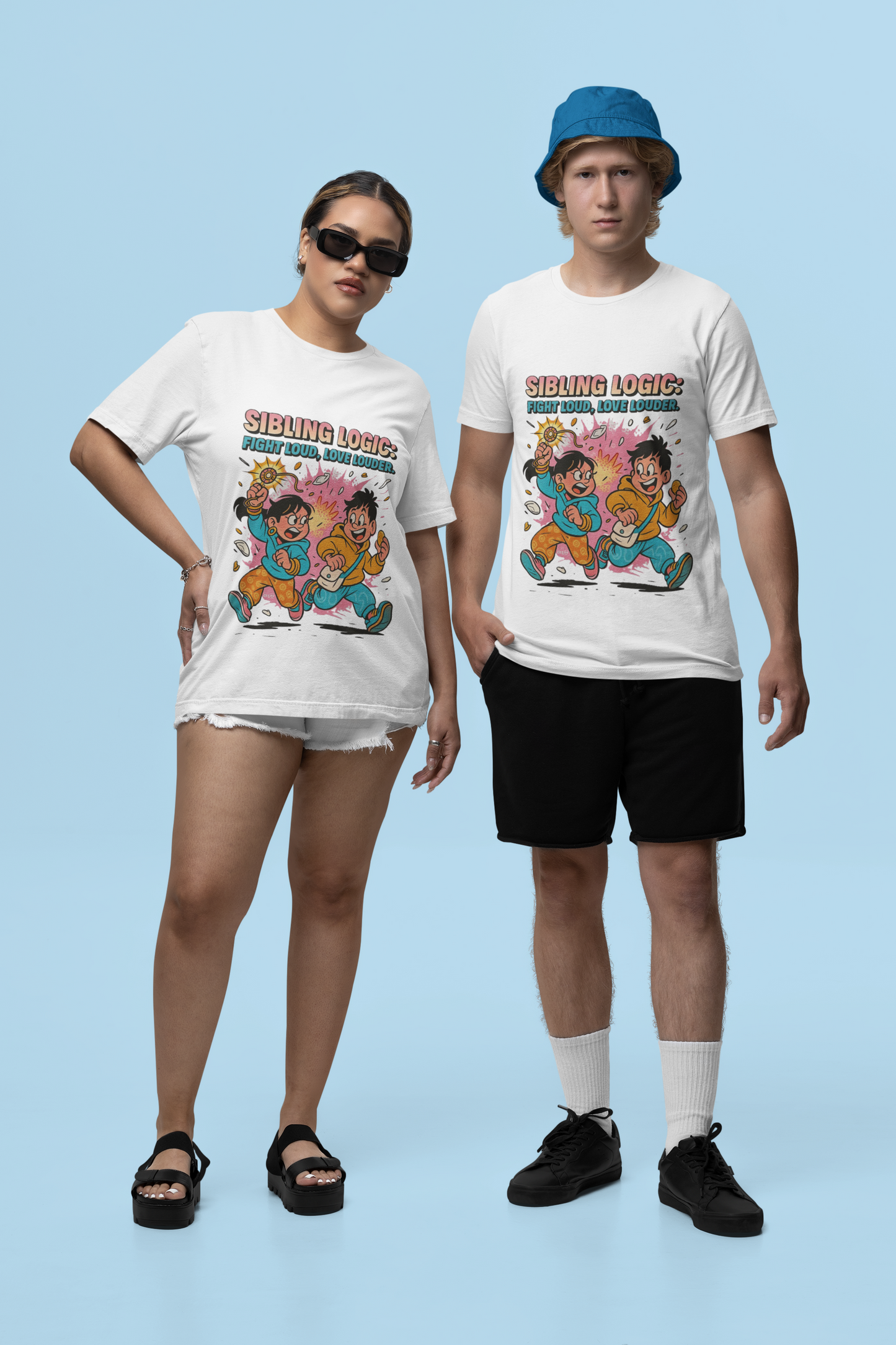 Sibling Logic Tee – “Fight Loud, Love Louder” | Chalaki Rakhi Drop Limited Edition
