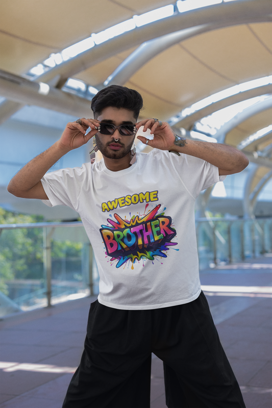 “Awesome Brother” Comic Blast Graphic T-Shirt – Rakhi Drop Limited Edition