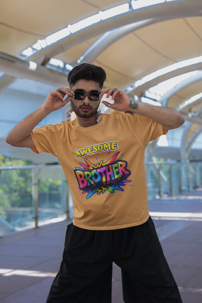“Awesome Brother” Comic Blast Graphic T-Shirt – Rakhi Drop Limited Edition