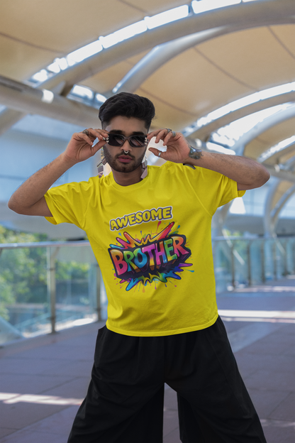 “Awesome Brother” Comic Blast Graphic T-Shirt – Rakhi Drop Limited Edition