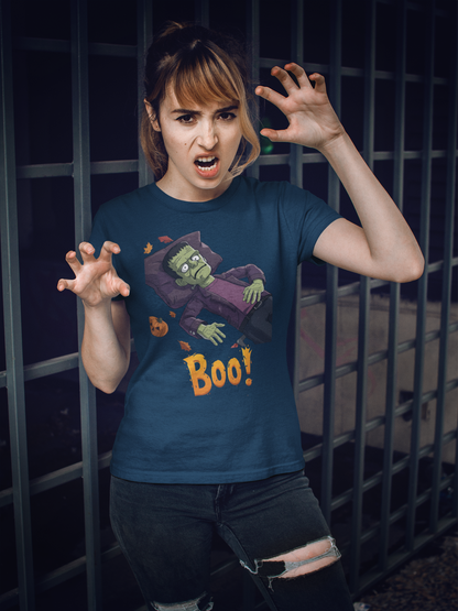 BOO! Halloween Graphic Unisex T-Shirt | Funny Frankenstein Print Tee