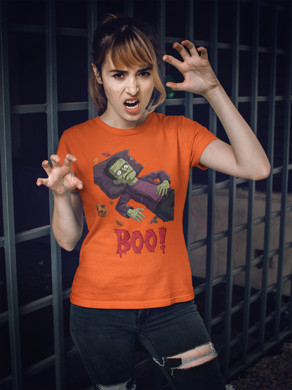 BOO! Halloween Graphic Unisex T-Shirt | Funny Frankenstein Print Tee