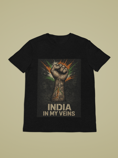 India In My Veins - Limited Edition Patriotic T-Shirt | Independence Day Streetwear