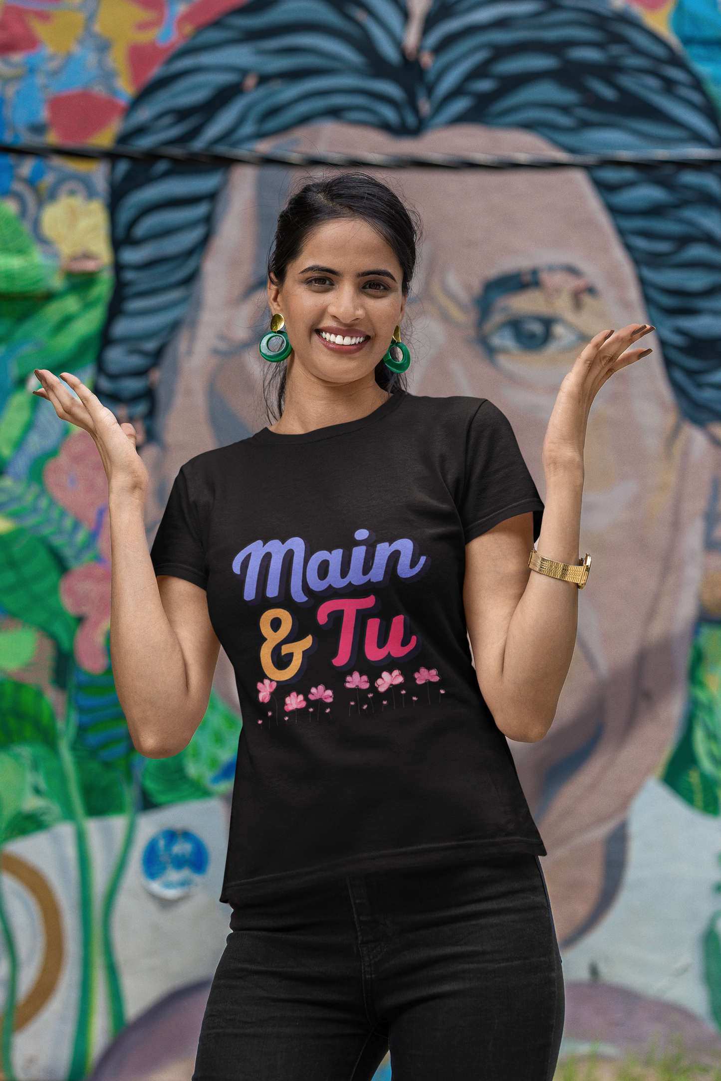 Main & Tu for Women Graphic T-Shirt –  | Bold Desi Streetwear Tee