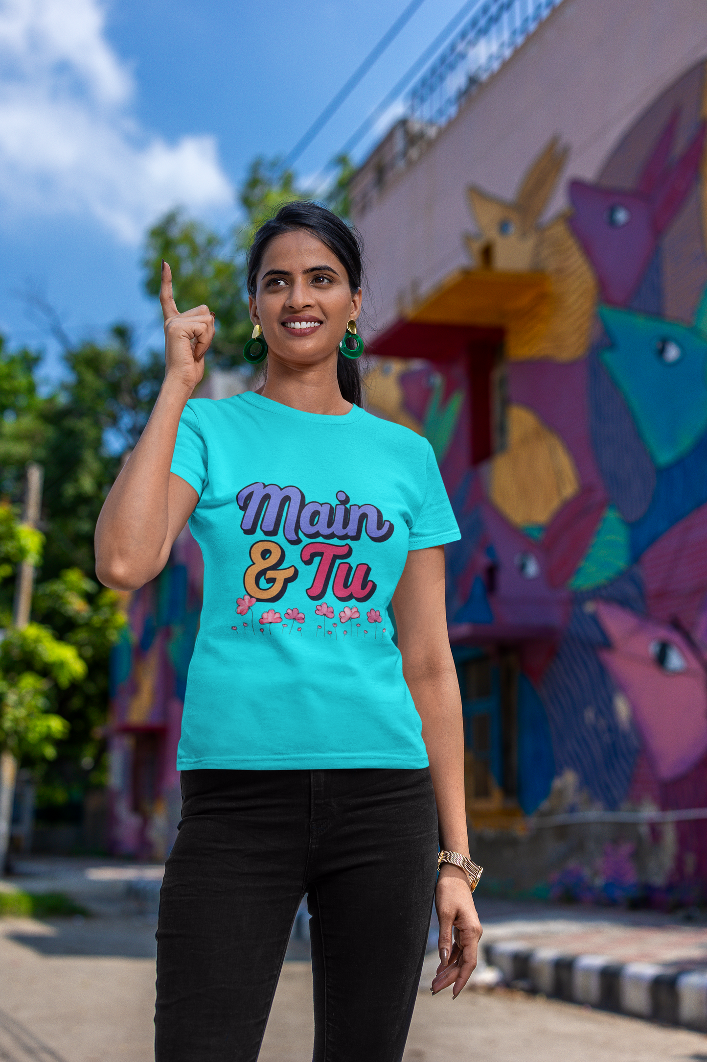 Main & Tu for Women Graphic T-Shirt –  | Bold Desi Streetwear Tee