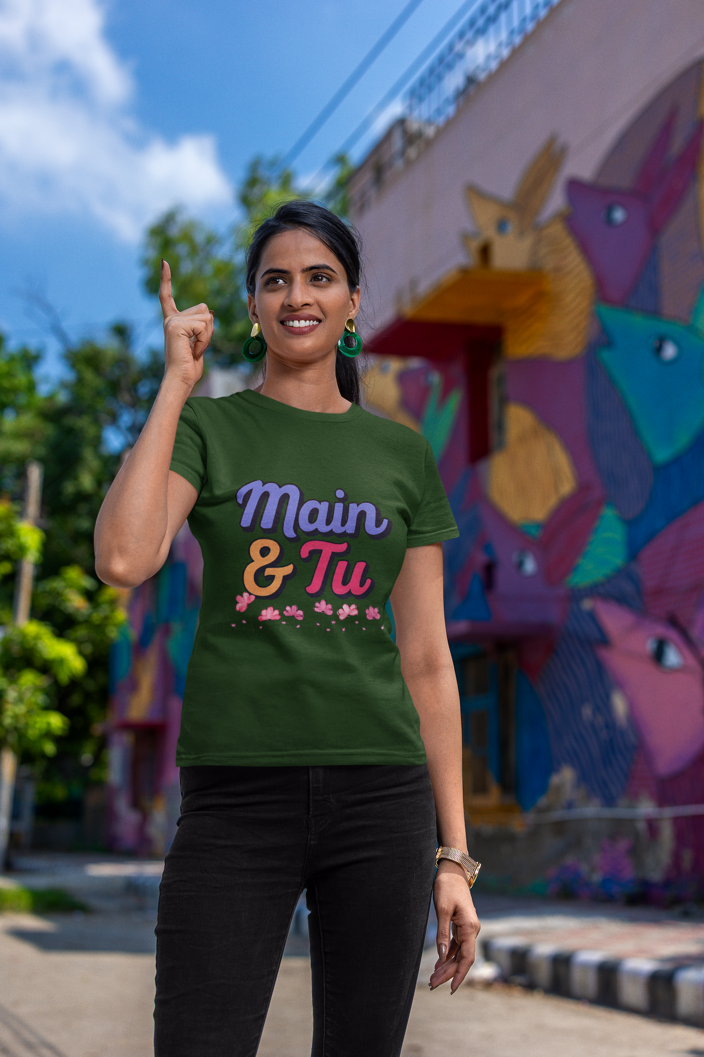 Main & Tu for Women Graphic T-Shirt –  | Bold Desi Streetwear Tee