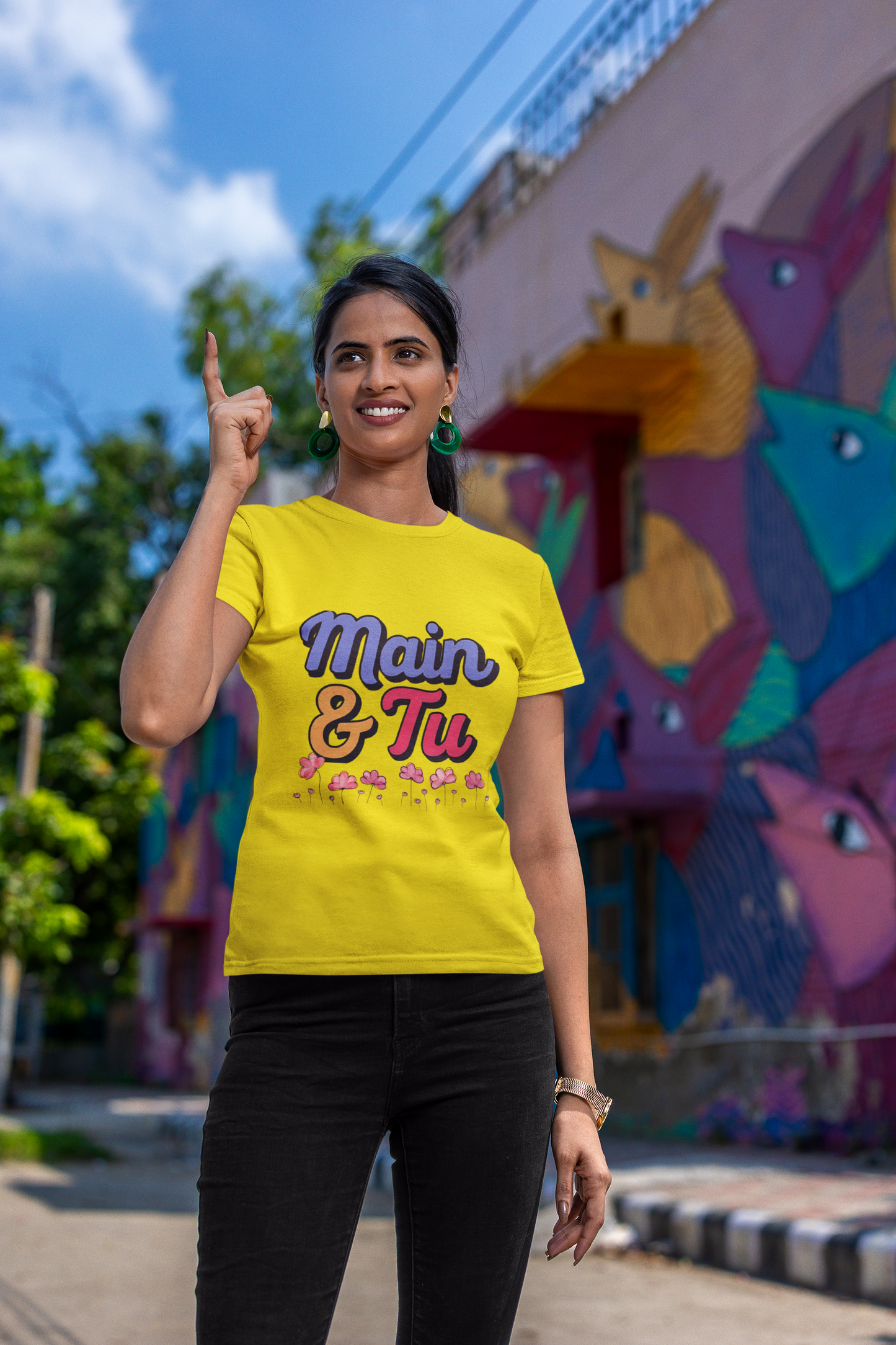 Main & Tu for Women Graphic T-Shirt –  | Bold Desi Streetwear Tee