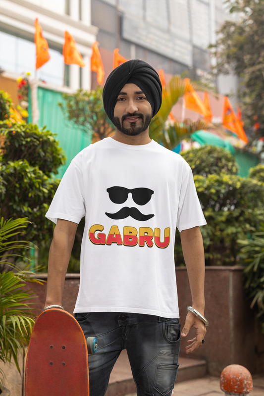 Gabru Graphic T-Shirt for Men – Punjabi Swag Tee for Desi Vibes