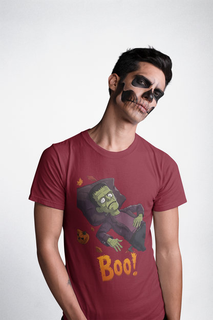 BOO! Halloween Graphic Unisex T-Shirt | Funny Frankenstein Print Tee