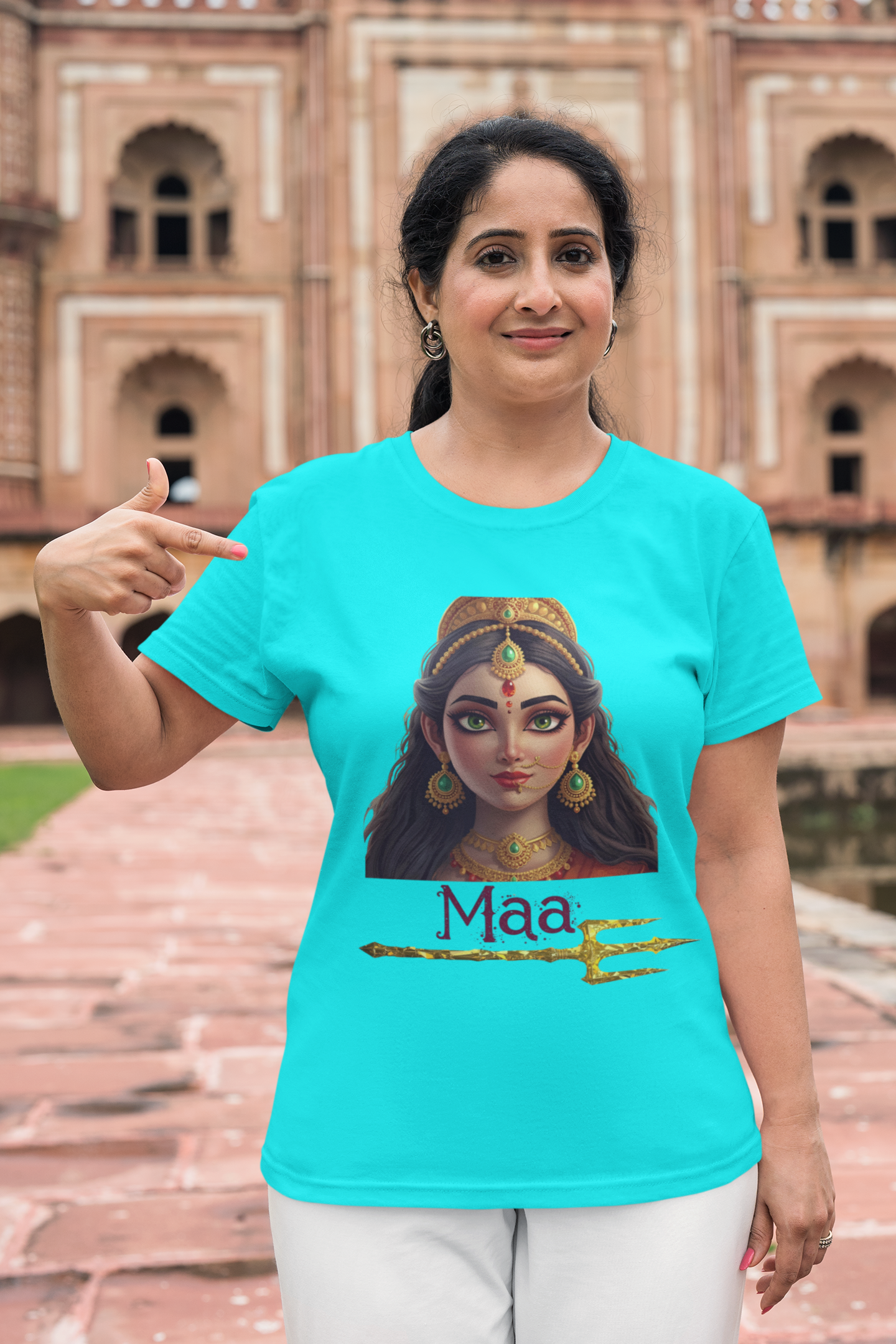 Women’s Graphic Tee – Maa Power Vibes | Spiritual Streetwear T-Shirt