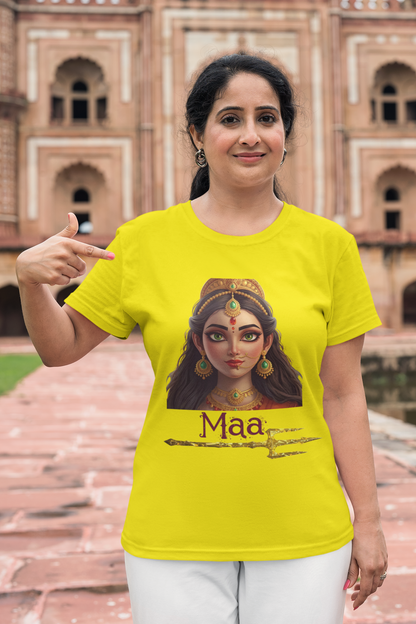Women’s Graphic Tee – Maa Power Vibes | Spiritual Streetwear T-Shirt