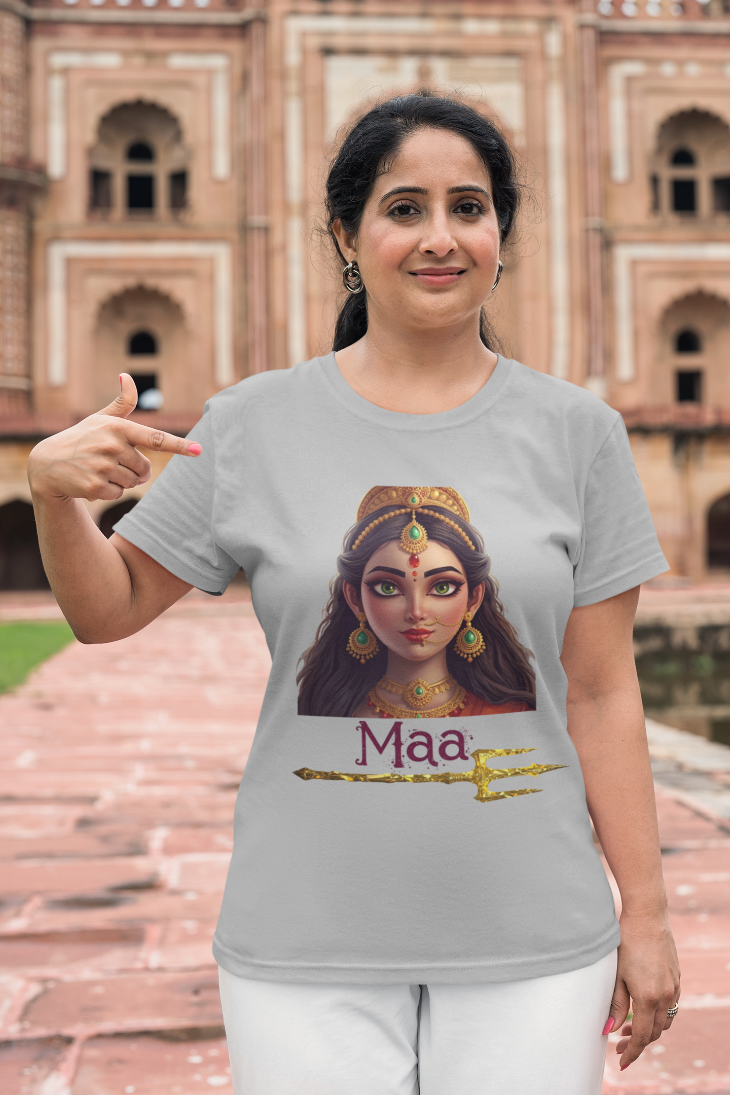 Women’s Graphic Tee – Maa Power Vibes | Spiritual Streetwear T-Shirt