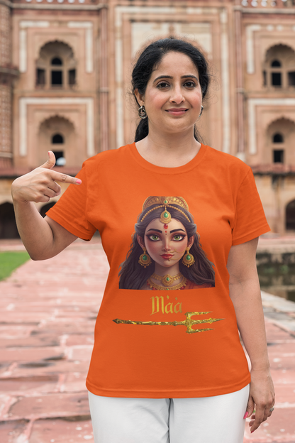Women’s Graphic Tee – Maa Power Vibes | Spiritual Streetwear T-Shirt
