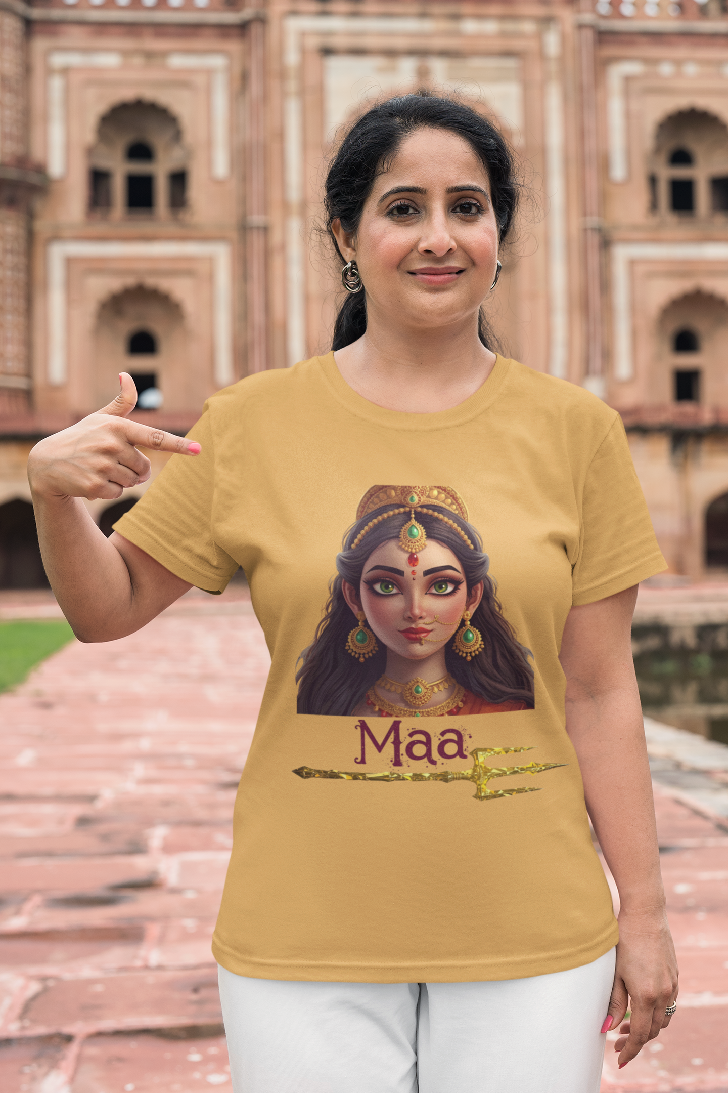 Women’s Graphic Tee – Maa Power Vibes | Spiritual Streetwear T-Shirt